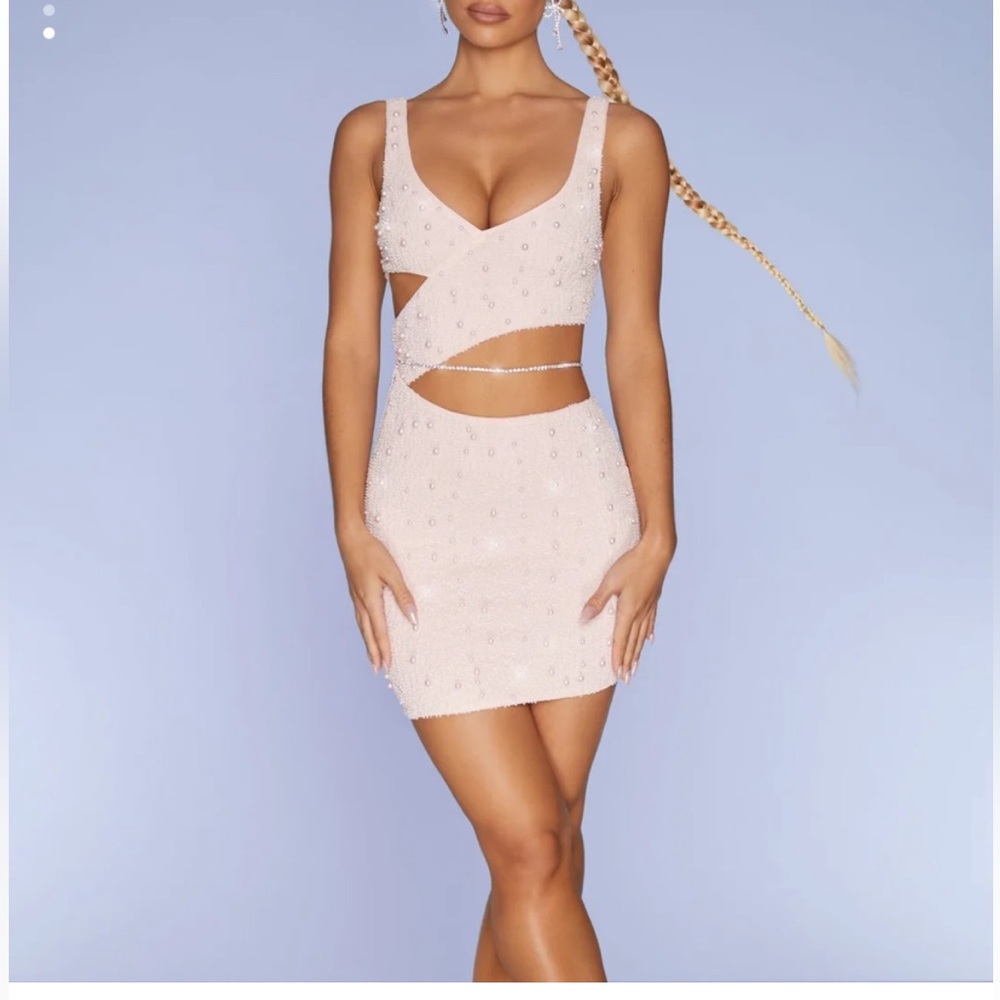 Oh Polly Iconic Pink Beaded Dress